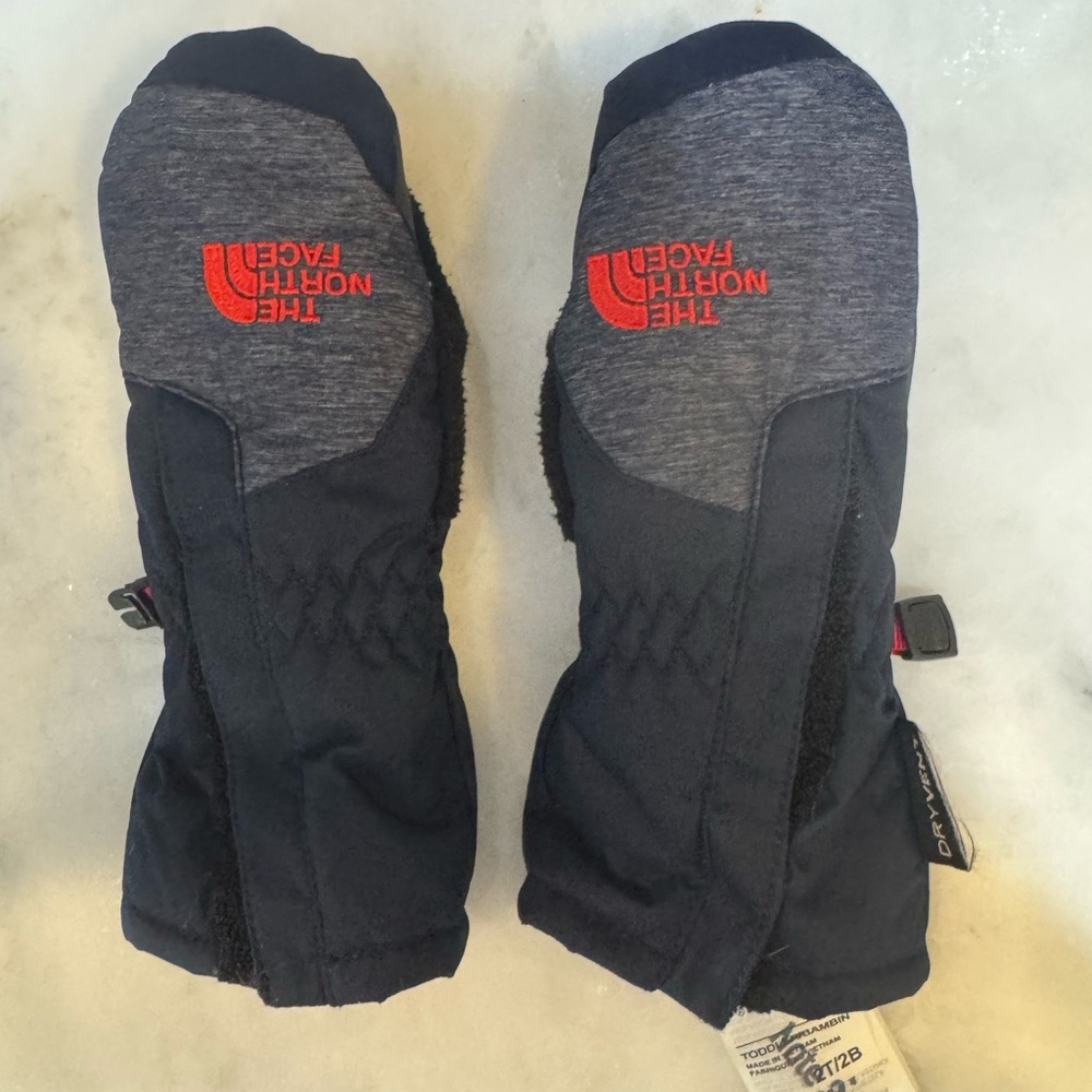 The North Face toddler 2T navy and Gray Mittens